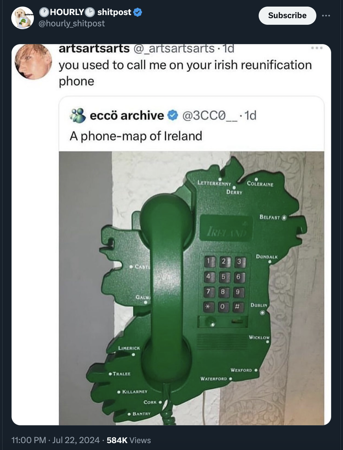 phone map of ireland - Hourly shitpost shitpost artsartsarts .id Subscribe you used to call me on your irish reunification phone ecc archive .1d A phonemap of Ireland Cart Coleraine D Irit And Gal D Views Watford D